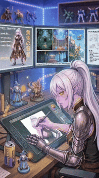 Dark Elf Drawing GIF