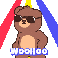 Teddy Bear Happy Dance Sticker by BEARISH