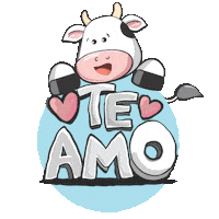 EduKreativo i love you cow te amo vaca Sticker