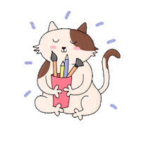 Soniailustra art cat mood drawing Sticker