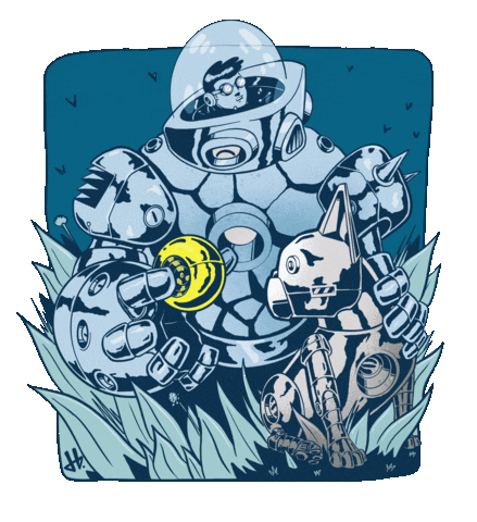 French Bulldog Robot Sticker by coolshitclub