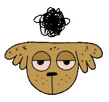 sketchyslope dog coffee mood mad Sticker
