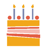 ScatterbrainStudiosLtd birthday cake candles scatterbrain studios Sticker