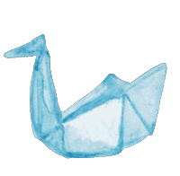 doveygoose watercolor origami watercolor painting origami swan Sticker