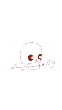 Rose Skull Sticker by Dreamseasurf