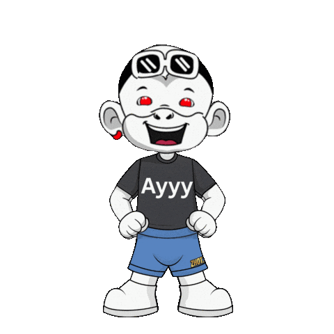 Animated Gif White Monkey Sticker by Zhot