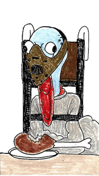 Hungry Hannibal Lecter Sticker by Jimmy Arca