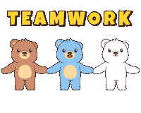 Work Together Teddy Bear Sticker by BEARISH