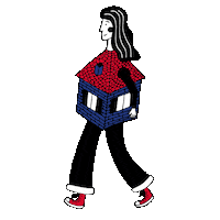 damoiseau_clement girl home house walk Sticker