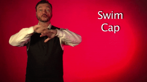 sign language swim cap GIF by Sign with Robert