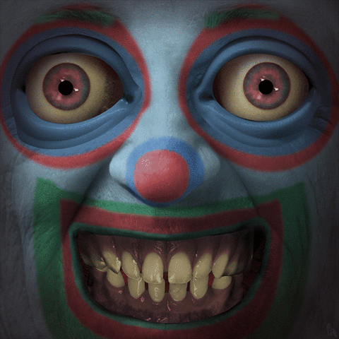 colinraff giphyupload weird creepy clown GIF
