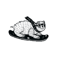 MichaelCHsiung cool bear surfing bear snowboarding bear bear wearing sunglasses Sticker