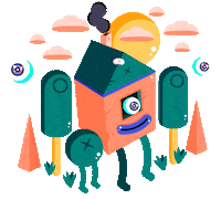 Happy House Sticker by Shallow Lagoon