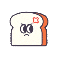 Angry Toast Sticker by OrangeYouGlad Design