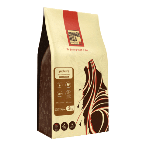 brunoswildessentials giphyupload dogfood sunburn petfoods Sticker