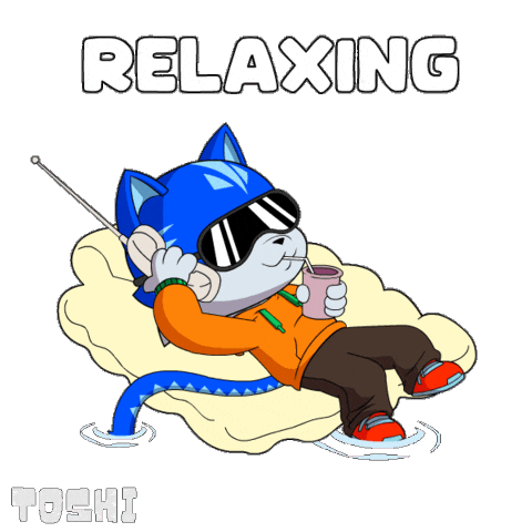 Relaxed Cat Sticker by Toshithecat