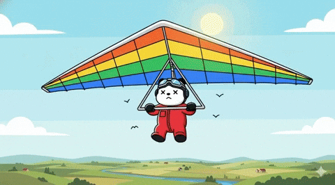 Flying Summer Day GIF by Kanpai Pandas