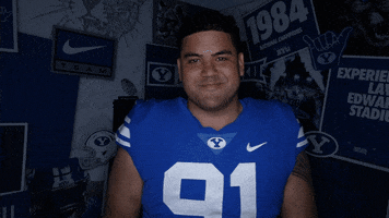 Byu Football Shrug GIF by BYU Cougars