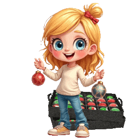 Boys Girls Christmas Ornaments Sticker