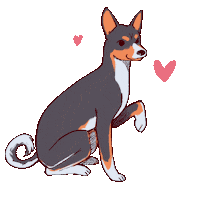 Unicornia93 dog hund basenji basenjidog Sticker