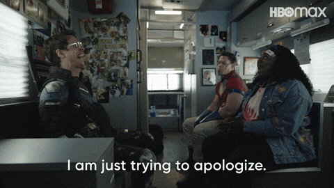 Peacemaker Apologize GIF by HBO Max