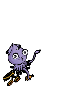 sqooid animal drawing purple sea Sticker
