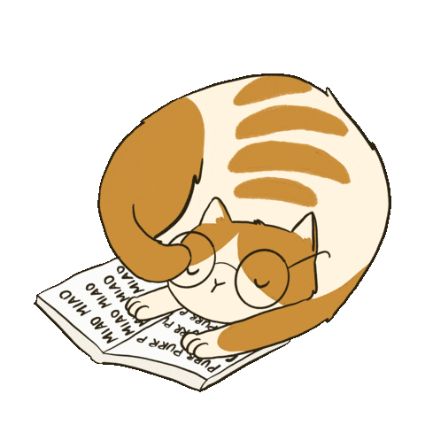SereArt cat orange kitty book Sticker