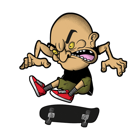 Alvarock1989 giphyupload cartoon skate character Sticker