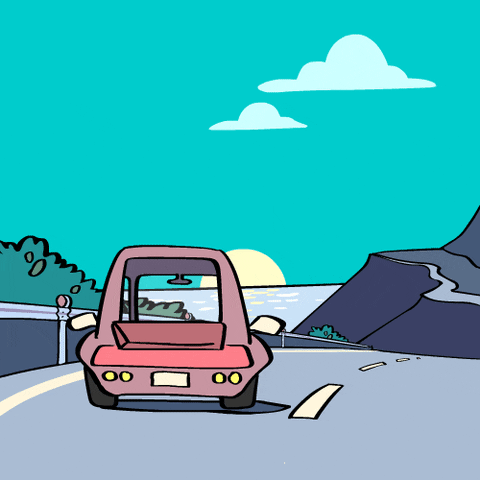 janicechun giphyupload driving road trip on the road GIF