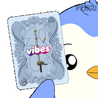 Trading Cards Vibes Sticker by Pudgy Penguins