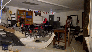 Classroom Destroyed After Tornado Hits Seminole, Oklahoma