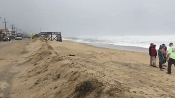 Jose Pushes Tide Over Outer Banks Roadway