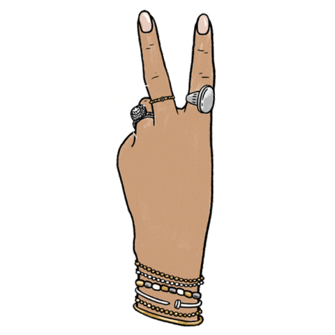 Hand Peace Sign Sticker by Courtney Shields