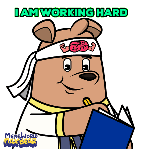 Workout Working Sticker by Meme World of Max Bear