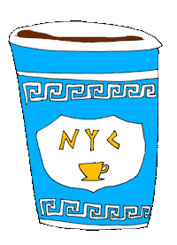 New York Coffee Sticker by Adrianne Manpearl