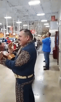 Mariachi Band Plays at Supermarket