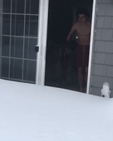 New York Man Dives Into Several Feet of Snow Following Blizzard