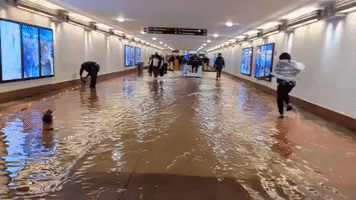 Record Rainfall Floods Union Station in Los Angeles