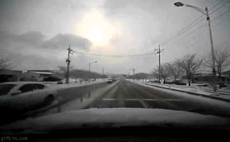 winter driving GIF