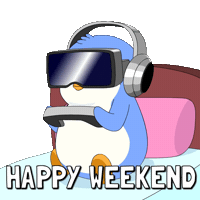 Playing Virtual Reality Sticker by Pudgy Penguins