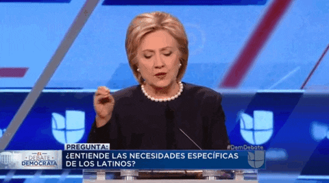 hillary clinton democratic debate 2016 GIF by Univision Noticias