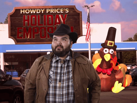 HowdyPrice giphyupload eat dinner thanksgiving GIF