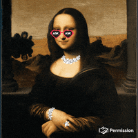 PermissionIO mona lisa ask permission mona lisa sunglasses mona lisa jewelery GIF