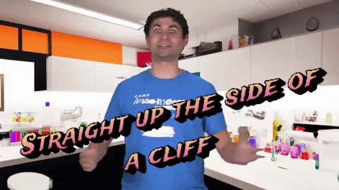 imagineerz straight up the side of a cliff GIF