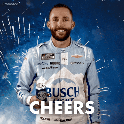 Ross Chastain Cheers GIF by Busch Beer