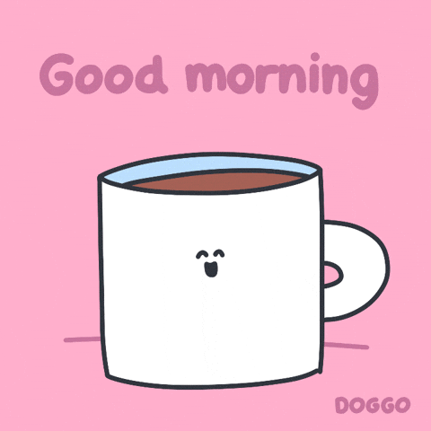 toffersdoggo giphyupload dog coffee good morning GIF