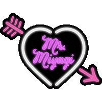 MrMiyagiMelbourne pink neon arrow restaurant Sticker