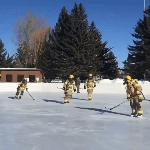 Wyoming Firefighters Make Training Fun With Hockey Game