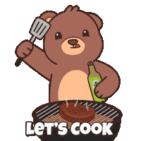 Grilling Teddy Bear Sticker by BEARISH