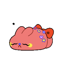 SparklesMagicalMarket pink tired adorable bunny Sticker